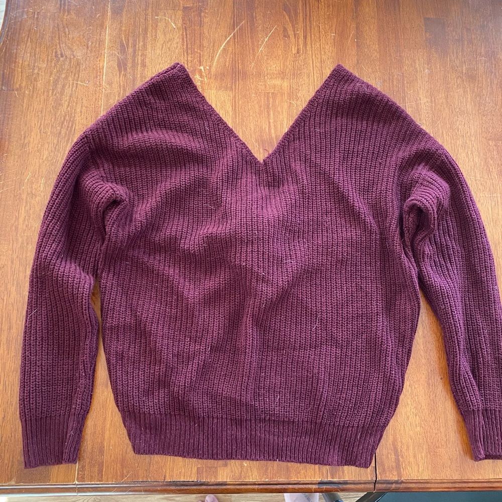 Maroon open back sweater
